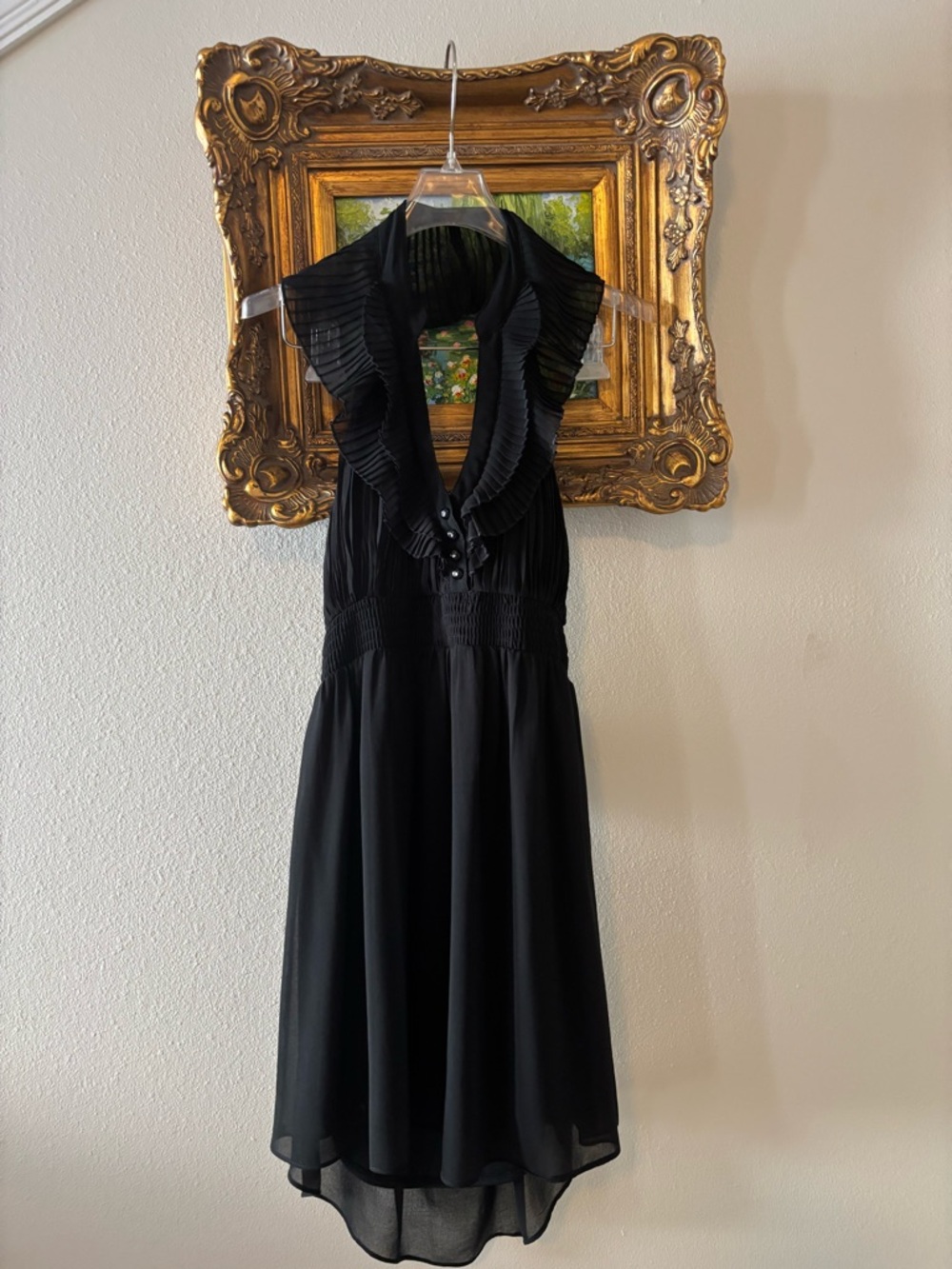 Forever 21 Black Pleated Halter mini Dress